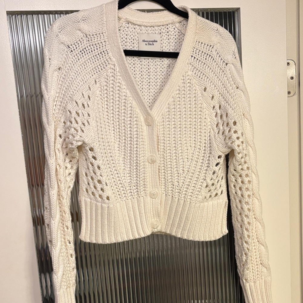 Abercrombie Cream Knit Cardigan